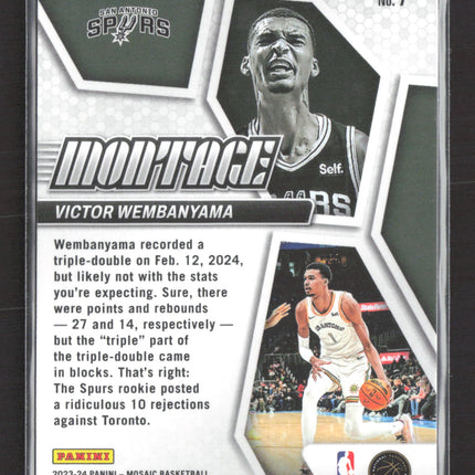 2024 Panini Mosaic Montage Victor Wembanyama #7 RC
