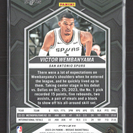2024 Panini Mosaic Victor Wembanyama #257 Silver RC