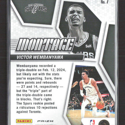 2024 Panini Mosaic Montage Victor Wembanyama #7 Silver RC