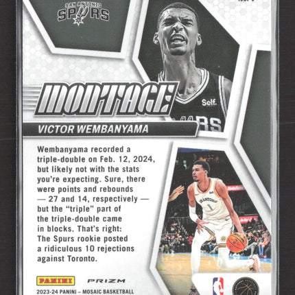 2024 Panini Mosaic Montage Victor Wembanyama #7 Silver RC