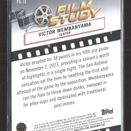 2024 Topps Chrome Film Study Victor Wembanyama #FS-13