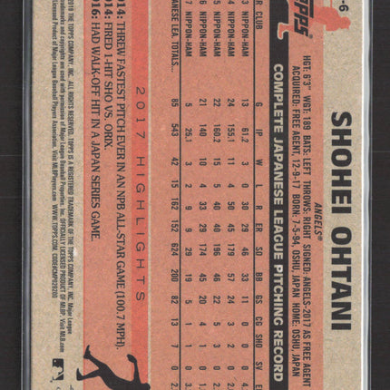 2018 Topps Chrome 1983 Topps Baseball Shohei Ohtani #83T-6 RC