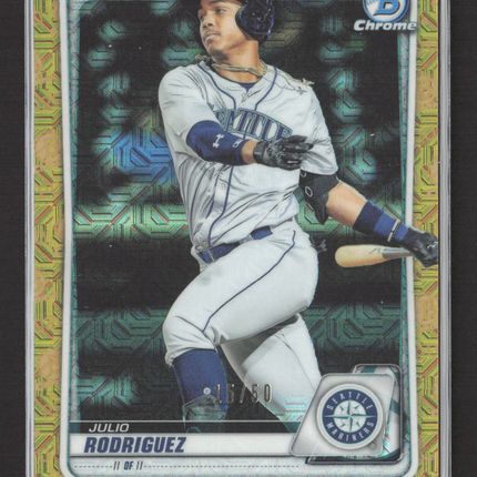 2020 Bowman Chrome Julio Rodriguez #BCP-175 Gold Mojo Refractor 15/50