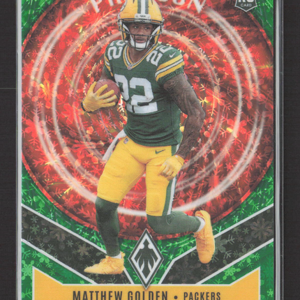 2025 Panini Phoenix Football Matthew Golden #13 Green Paragon RC 38/75