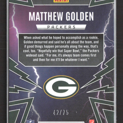 2025 Panini Phoenix Football Thunderbirds Matthew Golden #17 Snowflake 42/75 RC