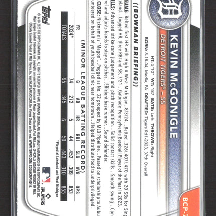 2025 Bowman Chrome Kevin McGonigle #BCP-79