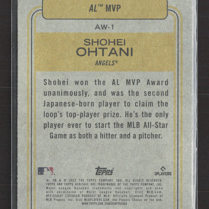 2022 Topps Heritage Shohei Ohtani #AW-1