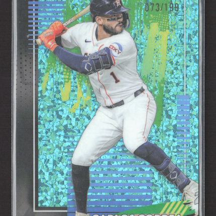 2026 Topps Finest Carlos Correa #42 Aqua Shimmer 073/199