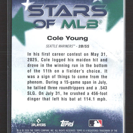 2026 Topps Stars of MLB Cole Young #SMLB-53 RC