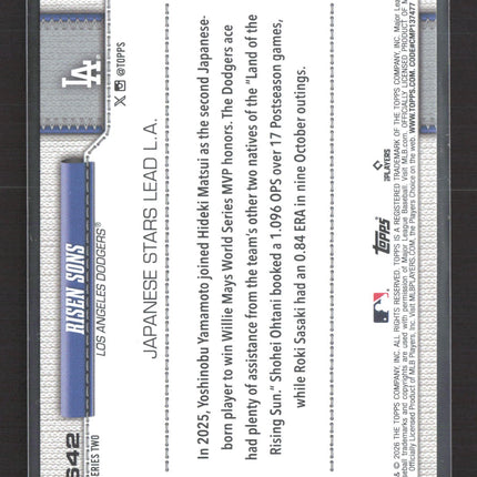 2026 Topps Series Two Roki Sasaki Yoshinobu Yamamoto Shohei Ohtani #642