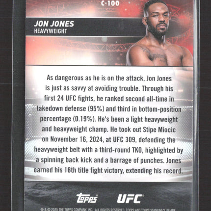 2025 Topps Stadium Club Chrome UFC Jon Jones #C-100 X-Fractor