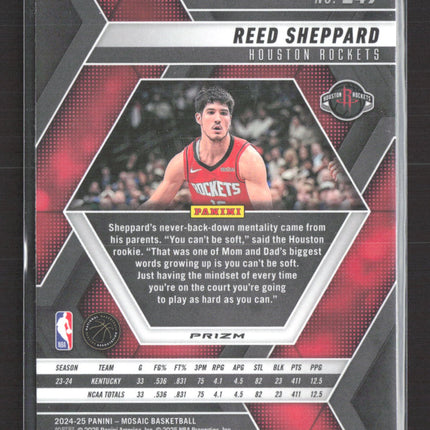 2025 Panini Mosaic Reed Sheppard #249 Silver RC