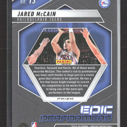 2025 Panini Mosaic Epic Performers Jared McCain #13 RC