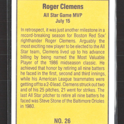 1986 Donruss Highlights Roger Clemens #26
