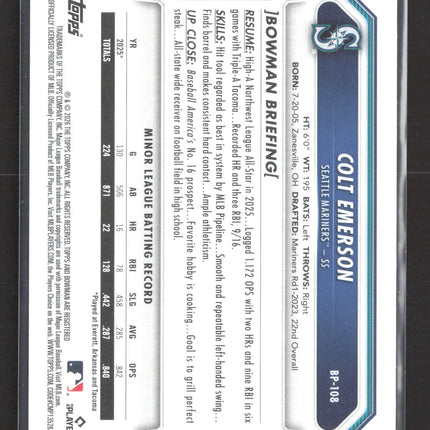 2026 Bowman Colt Emerson #BP-108