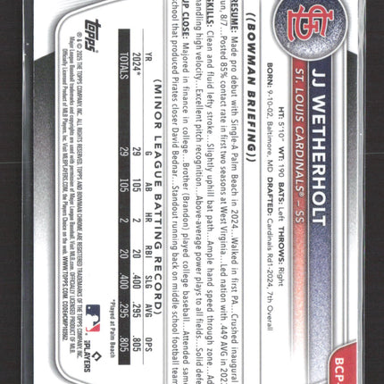 2025 Bowman Chrome JJ Wetherholt #BCP-22 Mojo Refractor