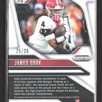 2025 Panini Prizm Draft Picks James Cook #175 Orange 25/39