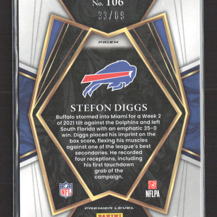 2022 Panini Select Football Stefon Diggs #106 Green Snakeskin 33/89