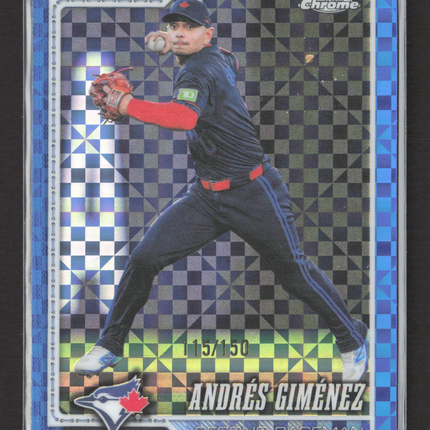 2026 Topps Chrome Andrés Giménez #286 Blue Checkerboard 5/150
