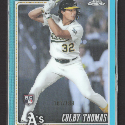 2026 Topps Chrome Colby Thomas #147 Aqua Refractor RC 187/199