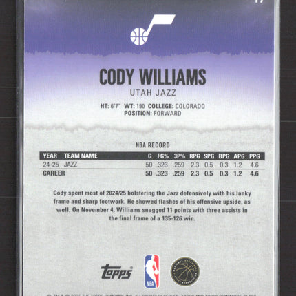 2026 Topps Signature Class Cody Williams #17 199/275