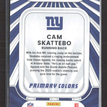 2025 Panini Donruss Optic Football Primary Colors Cam Skattebo #11 RC