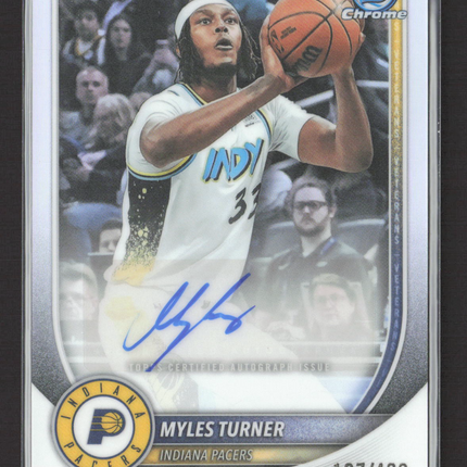 2025 Topps Bowman Chrome Myles Turner #BCA-MT Refractor 167/499 Auto