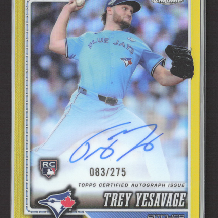 2026 Topps Chrome Trey Yesavage #RA-TY Yellow RC Auto /275