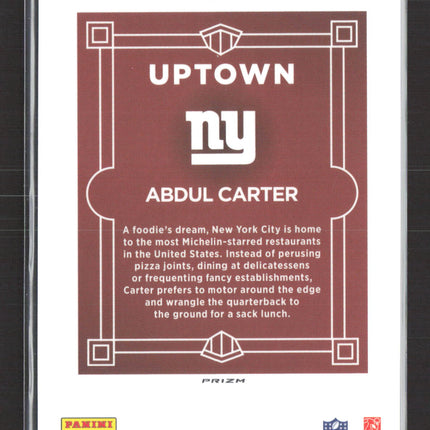 2025 Panini Donruss Optic Uptown Abdul Carter #1 RC