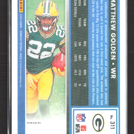 2025 Donruss Optic Football Matthew Golden #311 Red