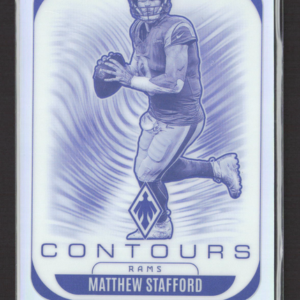 2025 Panini Phoenix Contours Matthew Stafford #19 Blue