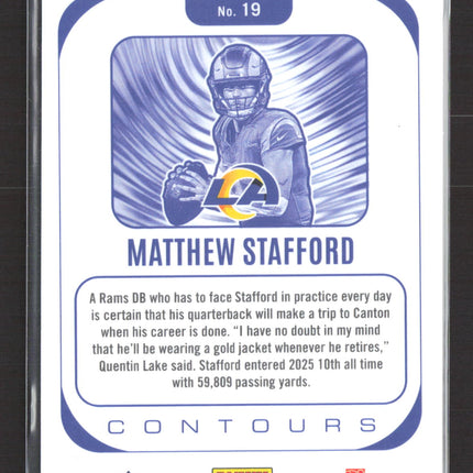 2025 Panini Phoenix Contours Matthew Stafford #19 Blue