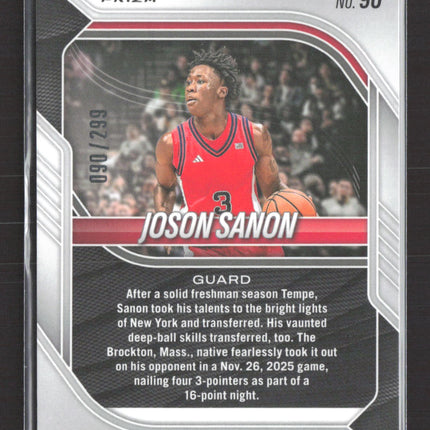 2026 Panini Prizm Basketball Joson Sanon #90 Red 090/299