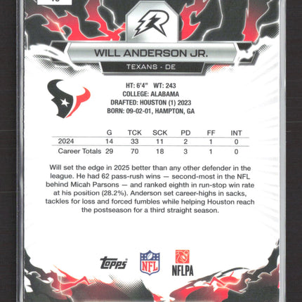 2026 Topps Resurgence Will Anderson Jr. #40 081/149