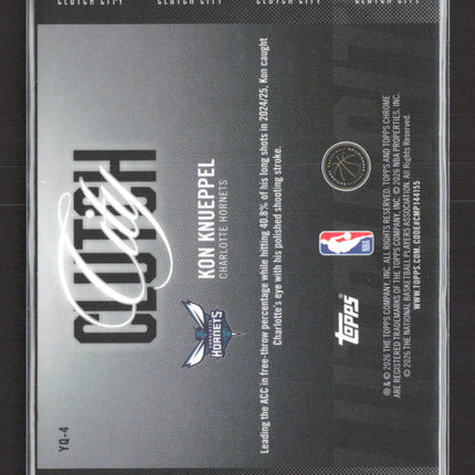 2026 Topps Chrome Clutch City Kon Knueppel #YQ-4 RC