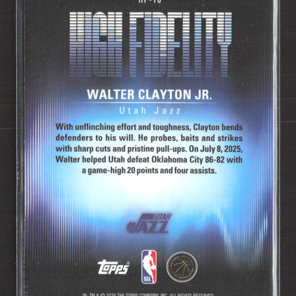 2026 Topps Signature Class High Fidelity Walter Clayton Jr. #HF-18 RC