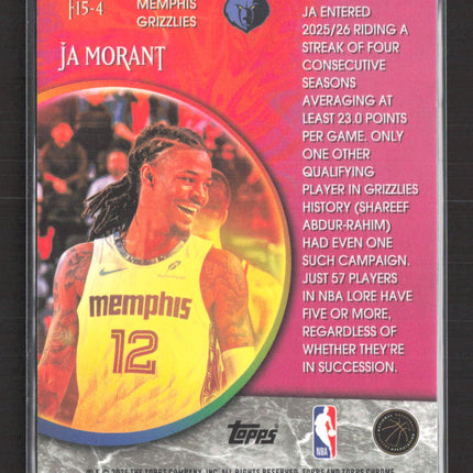 2026 Topps Chrome Fortune 15 Ja Morant #F15-4 Refractor