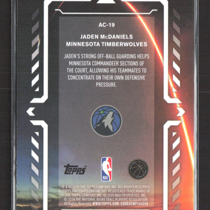 2026 Topps Chrome Activators Jaden McDaniels #AC-19
