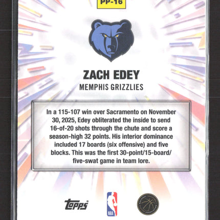 2026 Topps Chrome Power Players Zach Edey #PP-16