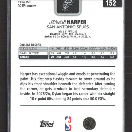 2026 Topps Chrome Dylan Harper #152 RC