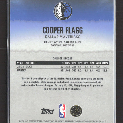 2026 Topps Signature Chrome Cooper Flagg #101 RC