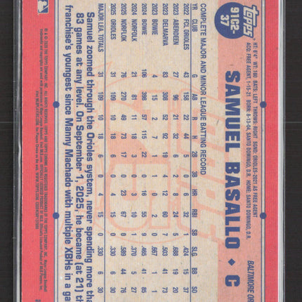 2026 Topps Chrome 1989 Topps 75th Anniversary Samuel Basallo #91C2-37 /199 RC