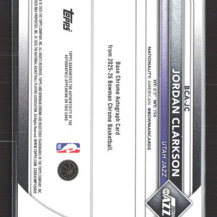 2025 Bowman Chrome Jordan Clarkson #BCA-JC Blue 033/150 Auto