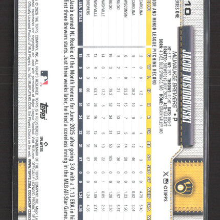 2024 Topps Series One Jacob Misiorowski #10 RC