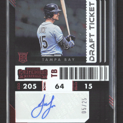 2022 Panini Contenders Baseball Josh Lowe #25 Draft Ticket 05/25 RC Auto