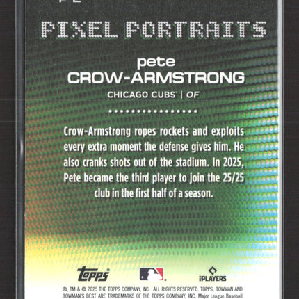 2025 Bowman's Best Pixel Portraits Pete Crow-Armstrong #P-2