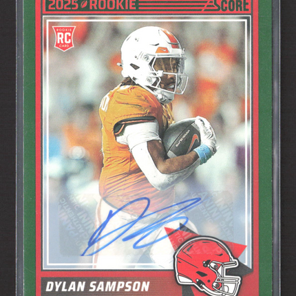 2025 Panini Score Football Dylan Sampson #52 Green Border RC Auto