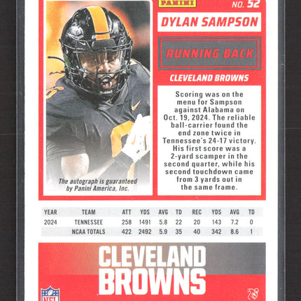2025 Panini Score Football Dylan Sampson #52 Green Border RC Auto