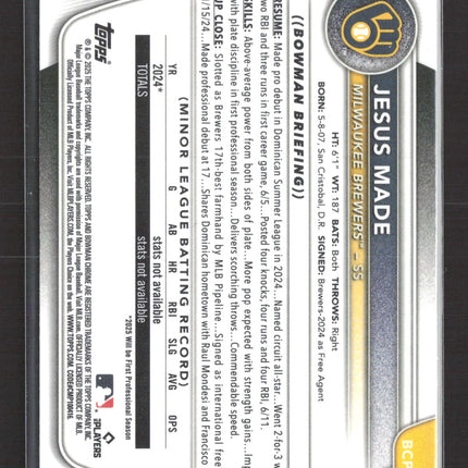 2025 Bowman Chrome Jesus Made #BCP-50