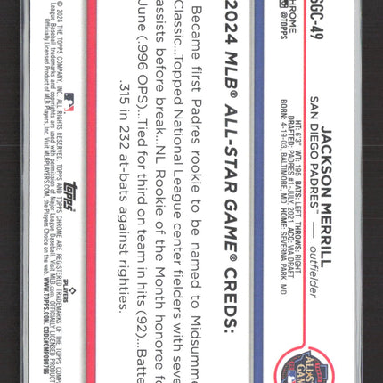 2024 Topps Chrome MLB All-Star Game Jackson Merrill #ASGC-49 RC